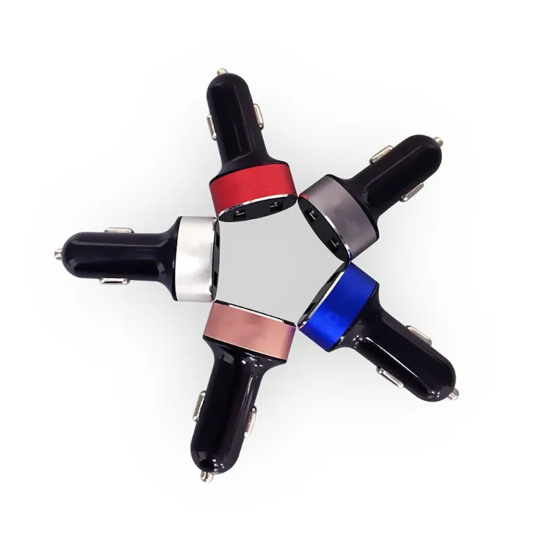 Автомобильное зарядное устройство для телефона двойное Usb со светодиодным