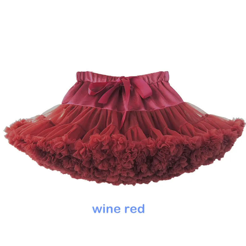 wine red Г. Юбка-пачка для девочек Пышная красная одежда для маленьких девочек vetement enfant fille Jupe юбка-пачка s Saias tutu falda infantil menina - Цвет: wine red