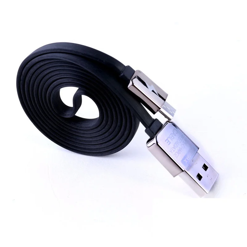 Плоский Micro USB кабель для передачи данных REMAX 1 м 2.1A usb быстрой зарядки гибкий