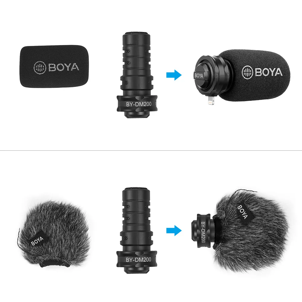 BOYA BY M1 M1DM Lavalier микрофон и DM100 DM200 дробовик для камеры смартфона Vlog видео Запись