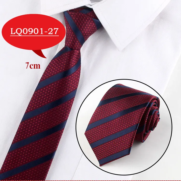 LQ0901-27 Men Tie Fashion 7cm Classic Luxury Jacquard Woven Neckties Factory Seller Bridegroom Business Wedding Accessories Shirt Neck Tie - Цвет: LQ0901-27