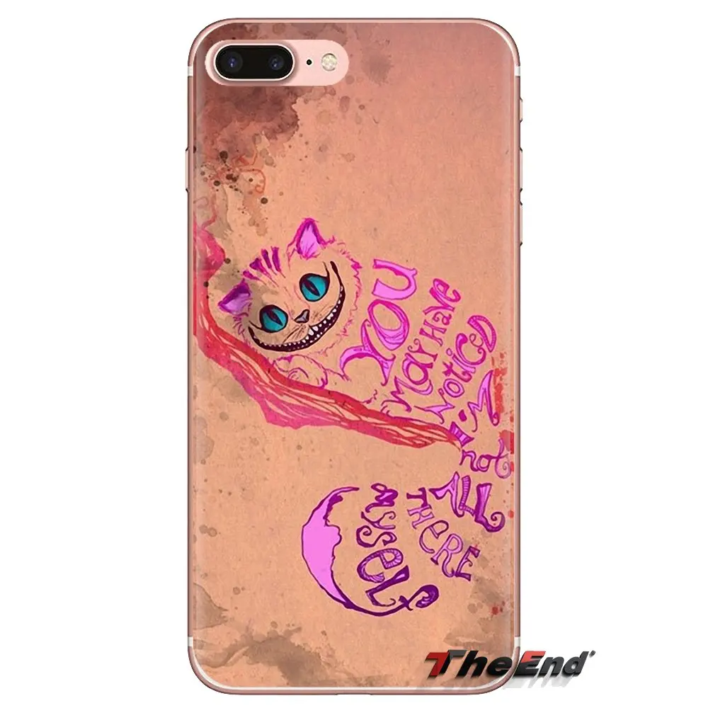 For Samsung Galaxy S3 S4 S5 Mini S6 S7 Edge S8 S9 S10 Plus Note 3 4 5 8 9 Silicone Covers anime Cheshire Cat alice in wonderland |