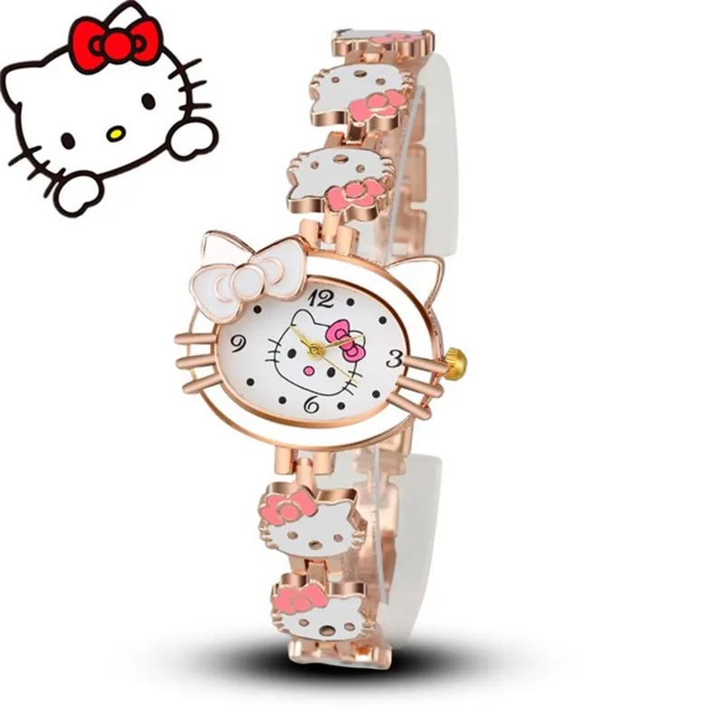 2019 новый бренд hello kitty мультфильм часы для женщин детское платье кварцевые