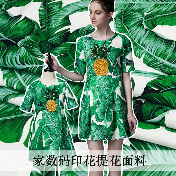 

Europe and the United States with the large section of banana leaf digital printing jacquard fabric factory direct wholesale
