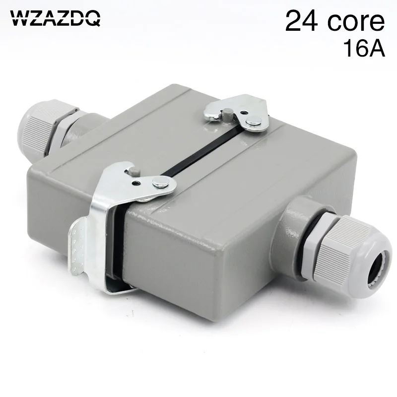 

heavy duty connector 24 core Rectangular butt type He-024 waterproof socket connector for aerospace industry 16A