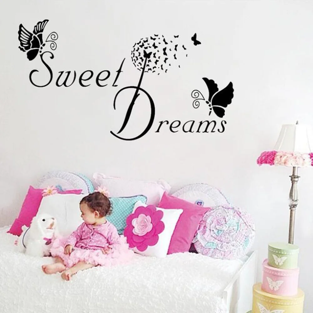 Наклейки на стену сладкие мечты для детской комнаты маленьких девочек съемные