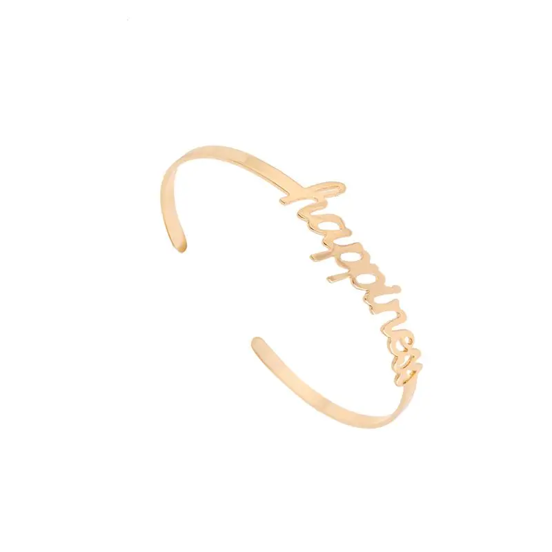 Shuangshuo Min 1pc 2017 New Arrival Letter of the Alphapet Bangles Happiness Cuff for Women Party Gift|bangles women|bracelet bangle womenwomen