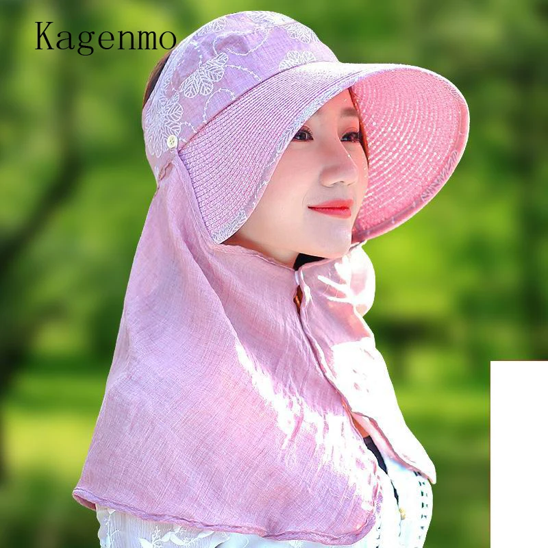 Кепка от солнца с защитой лица и шеи большими полями|women sun hat|fashion hatssun hat |