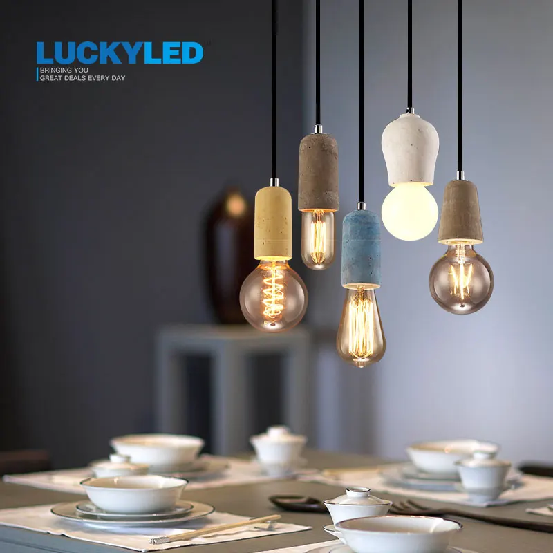 LUCKYLED винтажные подвесной светильник кантри Стиль E27/E26 гнездо цементный