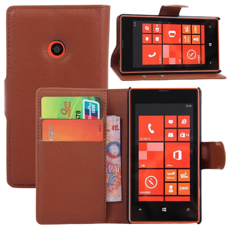 Deluxe Retro Wallet PU Leather Case For Nokia Lumia 520 Flip Book Style Phone Bag Cover With Card Holder Fashion Simple | Мобильные