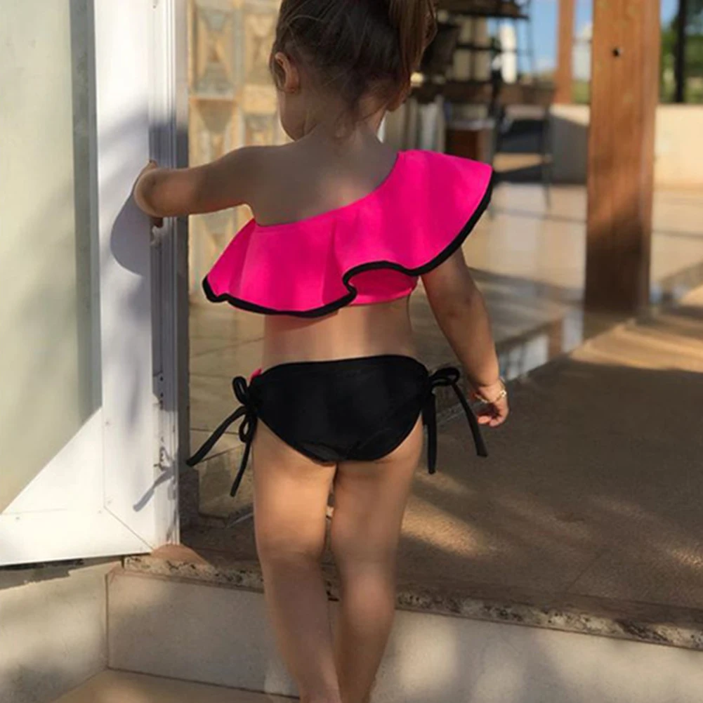 Детский купальный костюм пляжная одежда 2 предмета Модный с оборками на одно