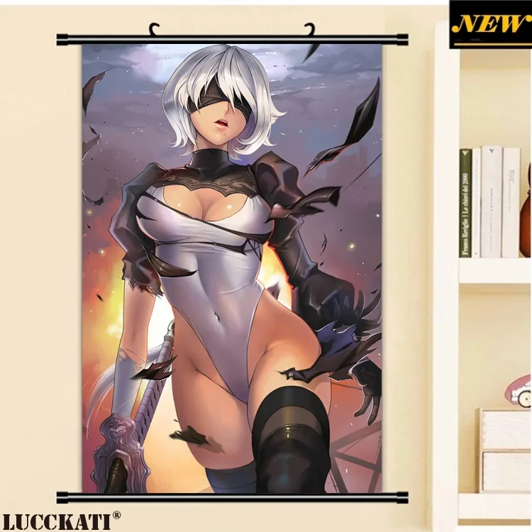 40X60 см NieR: Automata Nier игра kaine A2 2B 9S sword pantsu Сексуальная набивка Мультфильм Аниме