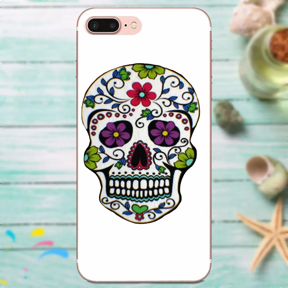 Wooden Sugar Skull Colors For Apple iPhone 4 4S 5 5C 5S SE 6 6S 7 8 Plus X XS Max XR TPU Original | Мобильные телефоны и