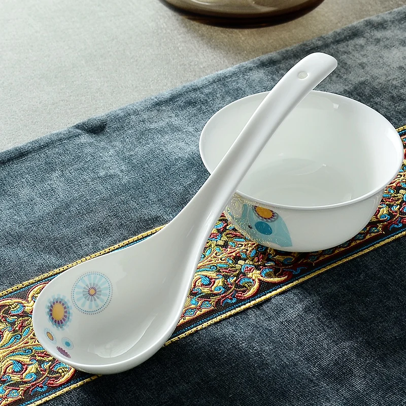 Ложка для супа из тонкой фарфора керамическая ложка с длинной ручкой кухонная