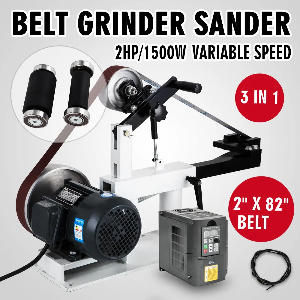 

BELT GRINDER SANDER 2"x82" 1.5KW GRINDING WHEEL MULTIFUNCTION INDUSTRY POLISHER