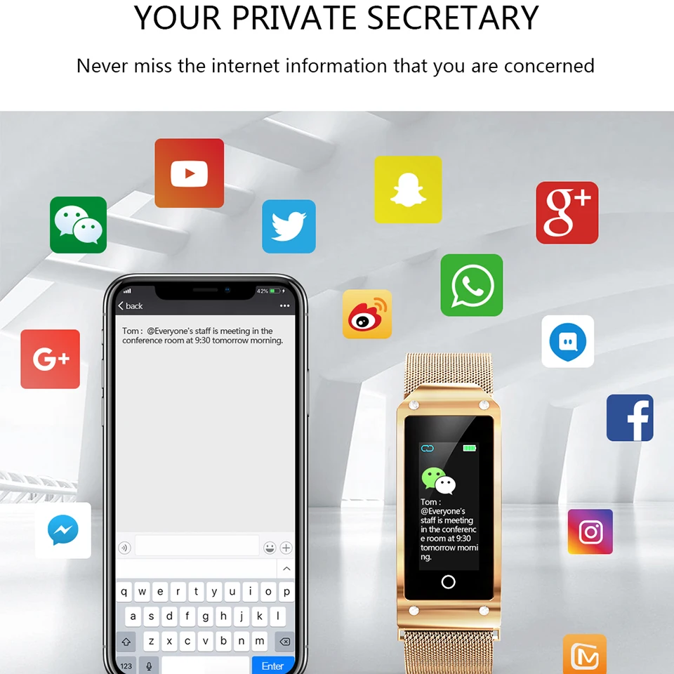 Женский умный Браслет TFT цветной экран с измерением давления пульсометр трекер