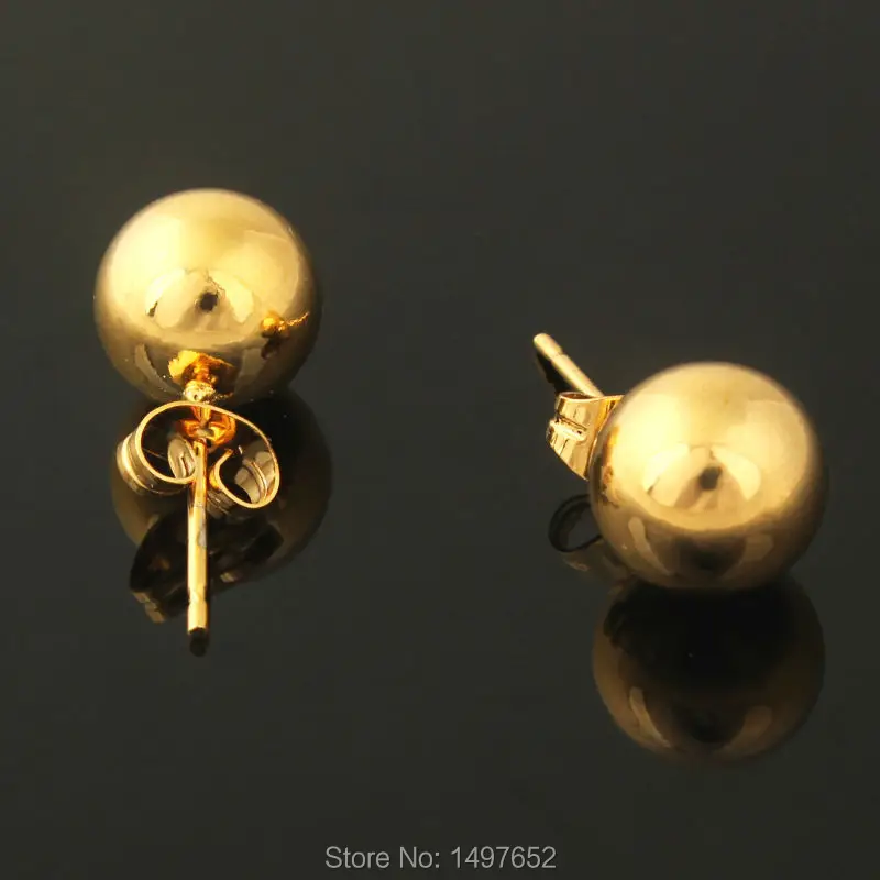 Полукруглые серьги гвоздики с позолотой 18 карат милые ювелирные украшения для