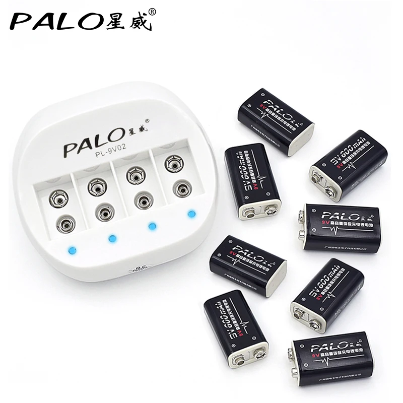 Зарядное устройство PALO C822 для двух игрушек 6F22 9 В литий ионных аккумуляторов и 8