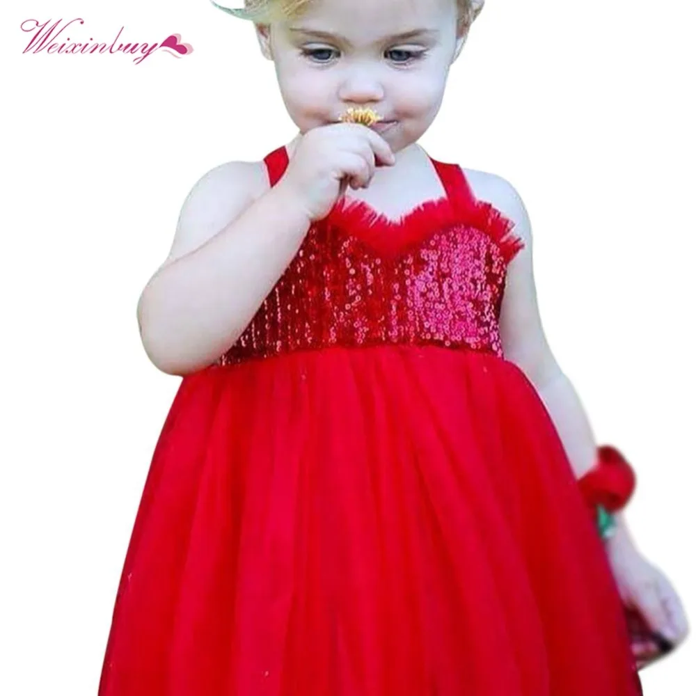 Baby Girl Princess Red White Dress Summer Tutu Wedding Birthday Party Dresses Girls Children Costume Teenager H1 | Детская одежда и