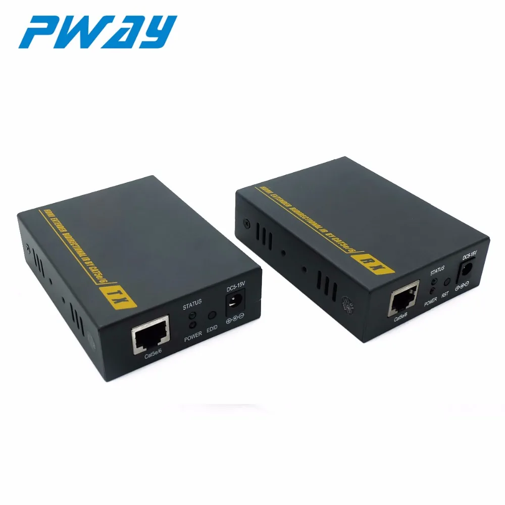 PWAY PW HT205P (POC) HDMI удлинитель 196ft/60m над Cat6 Поддержка 3D/1080P EDID выход для локального