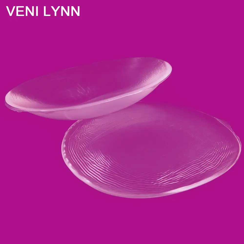 VENI LYNN 140 г/пара прозрачные круглые силиконовые увеличения груди для женских бюстгальтеров-один размер - Цвет: Прозрачный