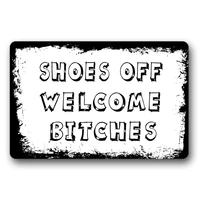 entrance floor mat non slip doormat shoes off welcome bitches door mat outdoor indoor rubber mat non woven 18x30 inch