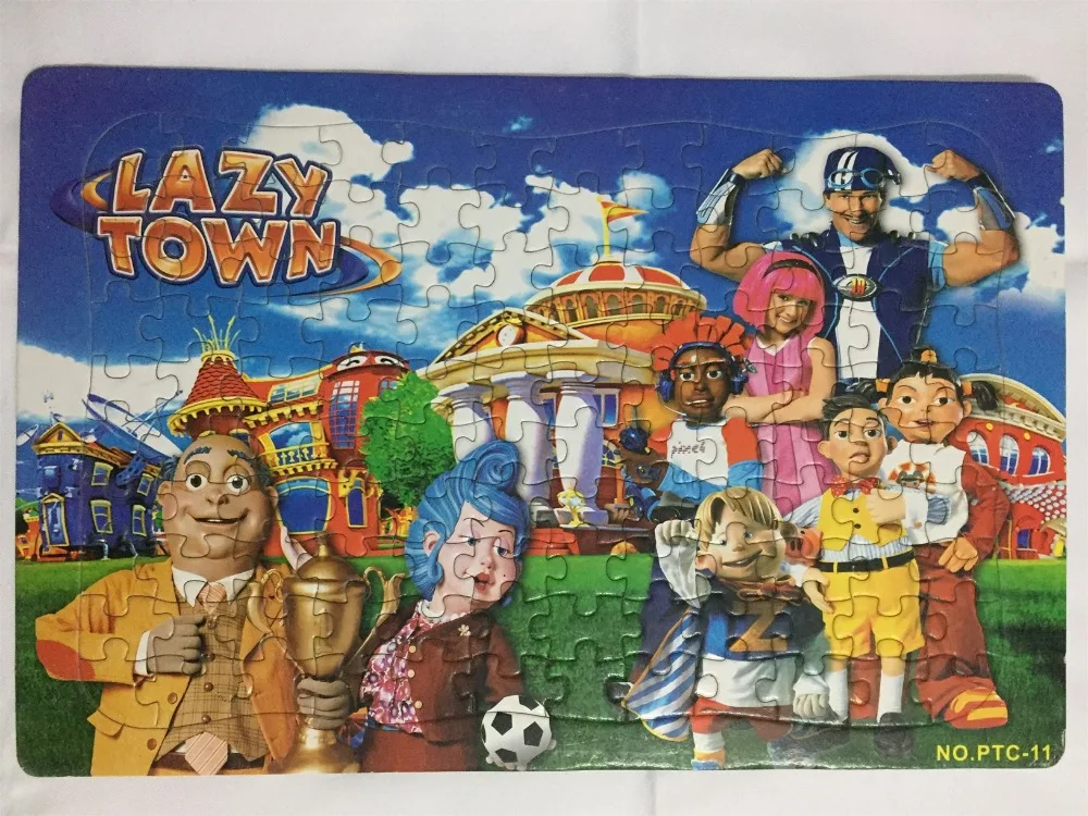 120 шт. 42x28 см LazyTown 2D игры в футбол головоломки ленивый город Рождественские