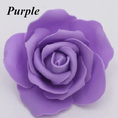 Purple 100 голова 6-7 см Искусственный букет из цветов ПЭ Пена розы цветы ручной работы свадебные украшения для дома праздничные вечерние скрапбукинги реквизит - Цвет: Purple