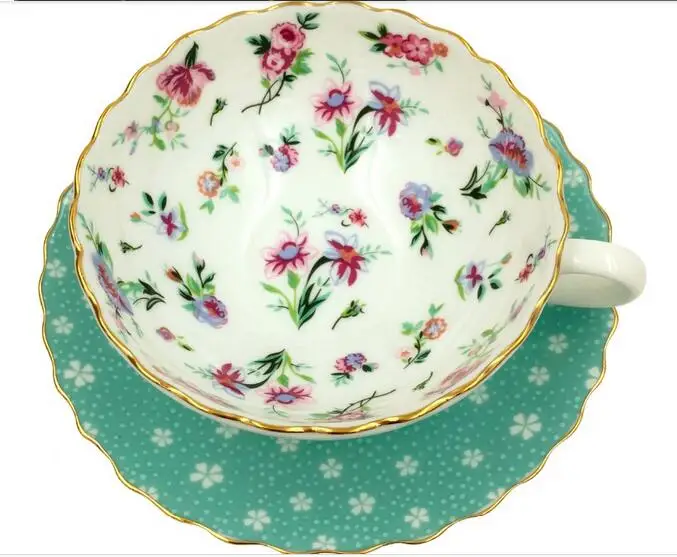 Фарфоровые наборы чашек и блюдца для кофе чая серия Blue & Flower 150 мл|set tea cup|coffee cup