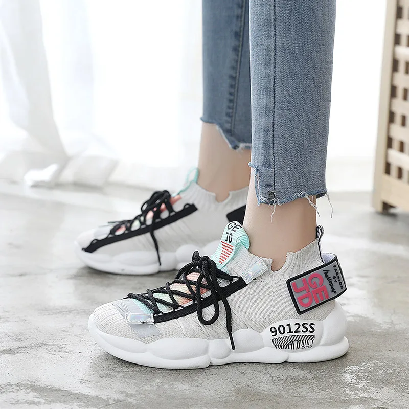 Suquan hot shoes women trainer 2019 feminine sneakers fashion lady PU Leather flat platform light mesh breathable sport | Обувь