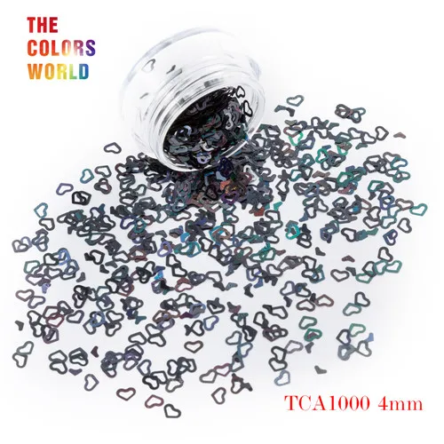 TCA1000 200g Tct-050 полые сердца Форма Лазерная красочные Глиттеры для ногтей 4 мм Размеры для ногтей Гели для ногтей украшения Макияж facepaint DIY украшения - Цвет: TCA1000 200g