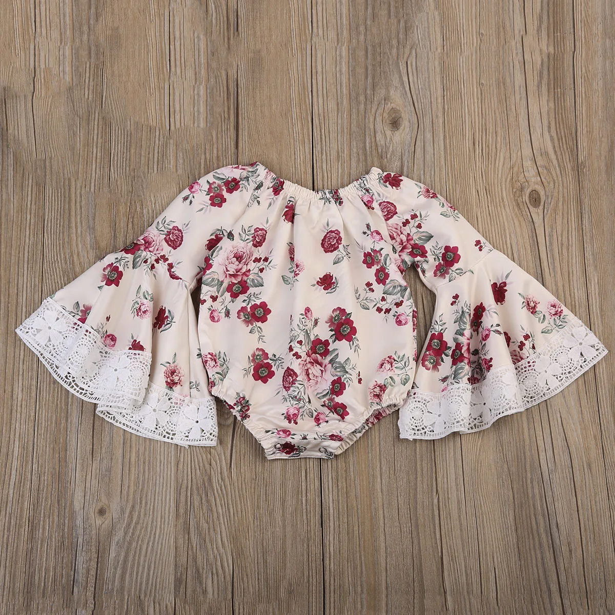 Одежда для новорожденных девочек кружевной комбинезон с цветочным рисунком