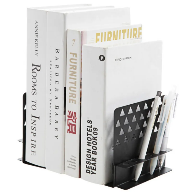 Книжная полка из кованого железа с держателем для ручек книжная настольный