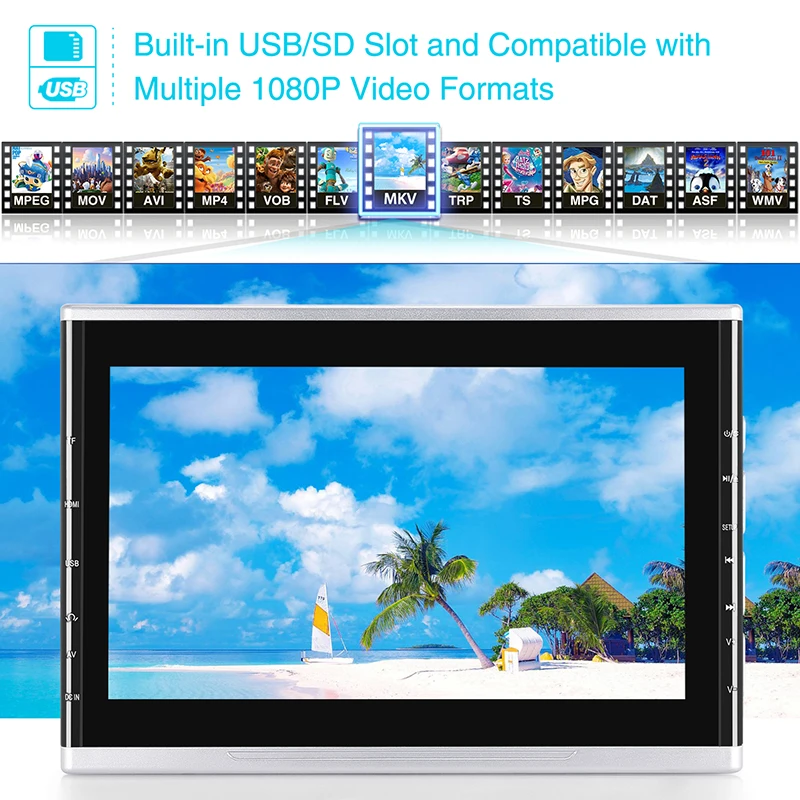 Новый 2 шт./лот 10 1 дюймов Автомобильный Подголовник DVD плеер TFT HD экран HDMI 1024*600