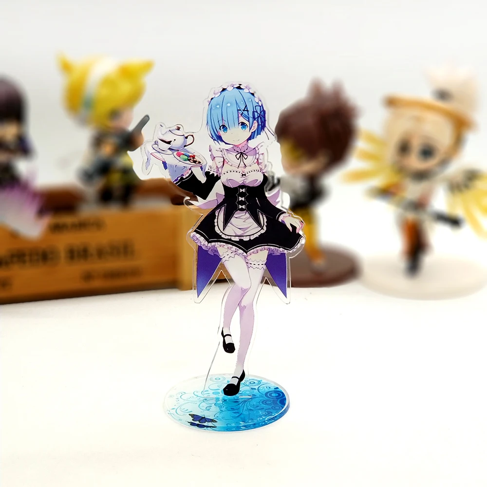 Love Thank Re Zero начала жизни в другом мире Ram Rem фигурка на акриловой подставке модель двухсторонняя пластина Держатель Топпер аниме