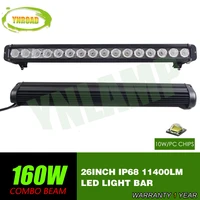 ynroad 26inch 160w single row led light bar driving offroad light spotfloodcombo 10v 70v 11400lm for 4x4 atv utv use ip68