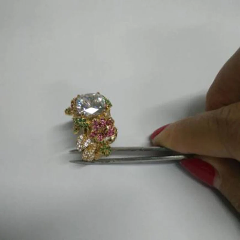 Новое поступление Qi Xuan_Luxury Synthesize Flower Finger Rings_Plated Rose Gold Luxury Rings_Factory прямые