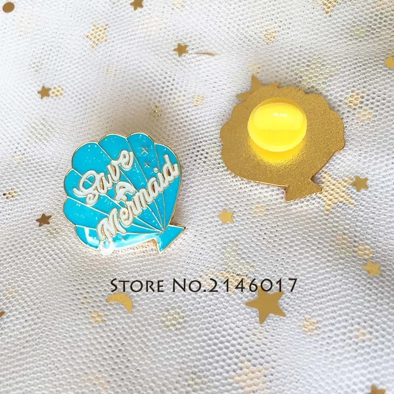 10 шт. металлический значок в виде морской ракушки