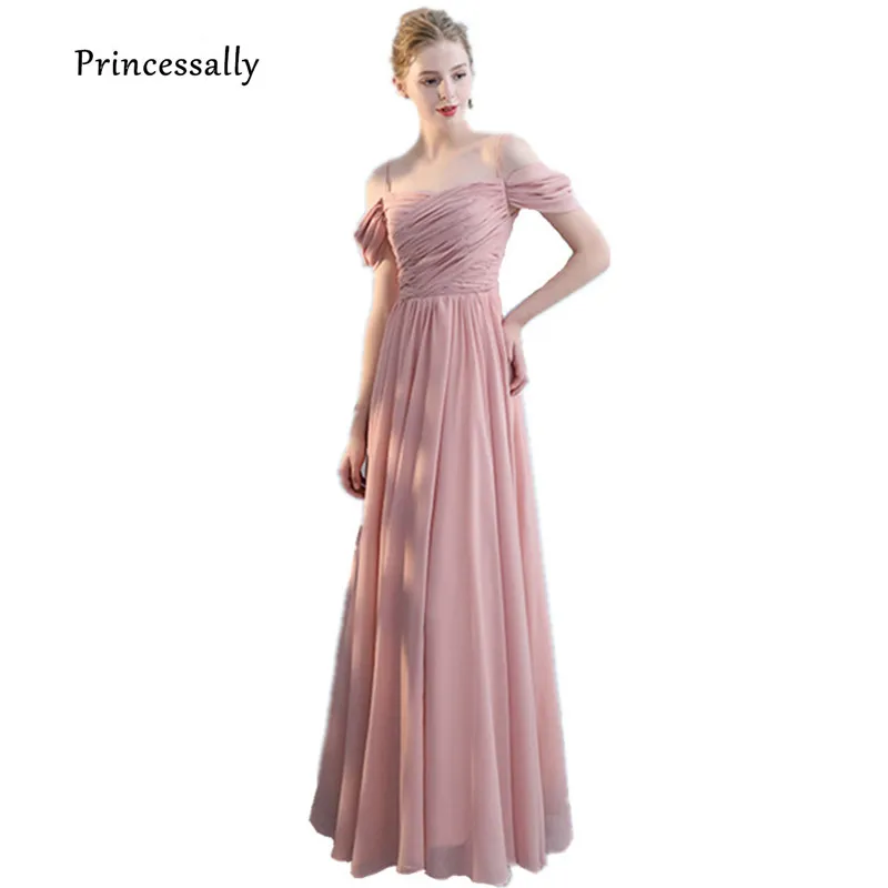 Robe De Soriee Новое плотное розовое платье подружки невесты длинное на тонких