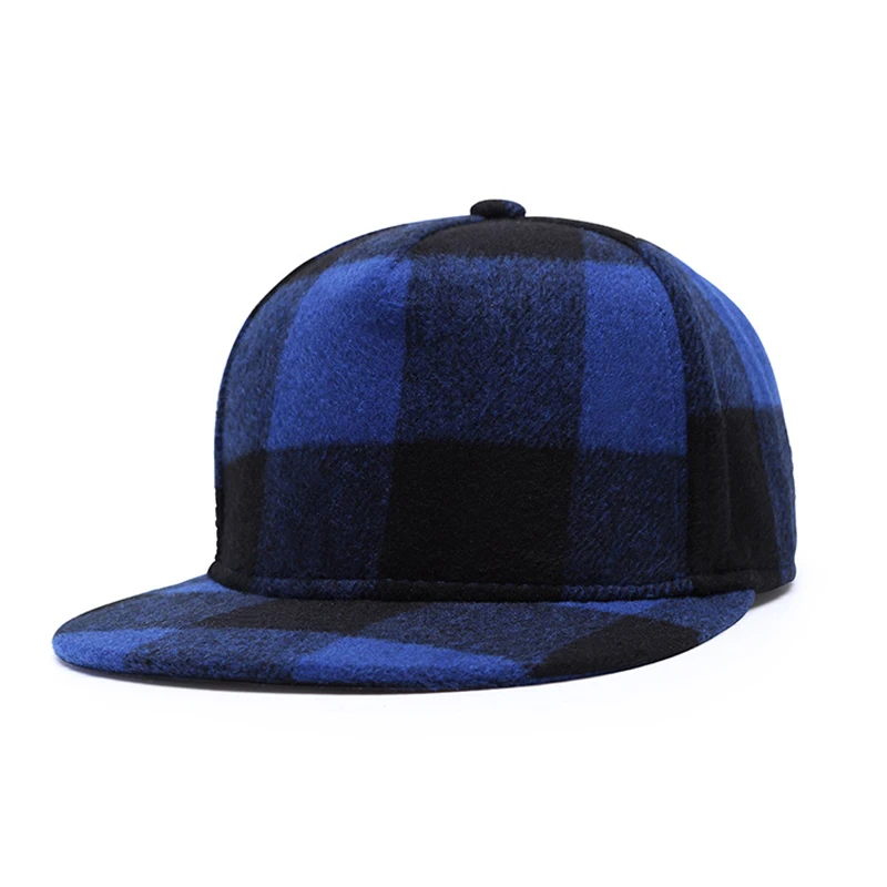 Кепка мужская Snapback хип хоп шляпа плоская Регулируемая хлопковая клетчатая