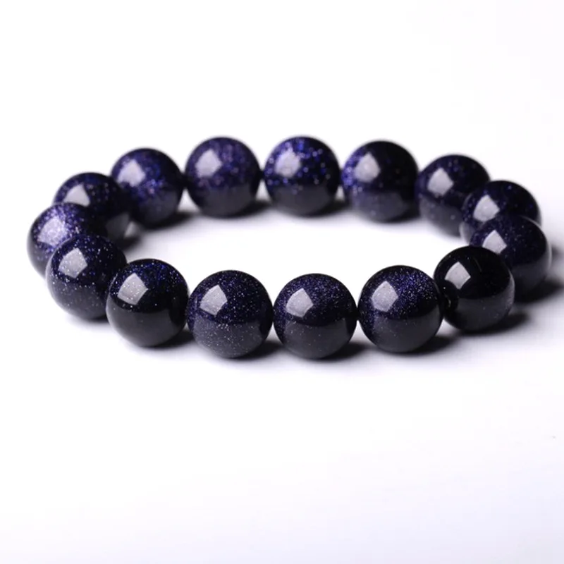 Мужской браслет из натурального синего золота песочный камень эластичный Будды