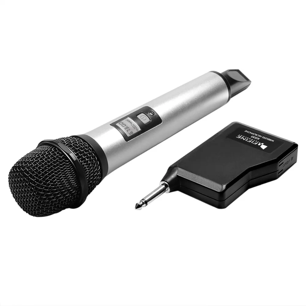 Fifine беспроводные микрофонные каналы UHF с портативным приемником 1/4 ''выход для