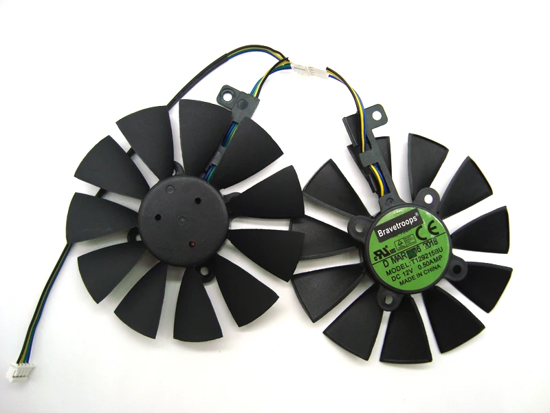 Free Shipping 87MM Cooler Fan For ASUS GTX1060 1070 Ti RX 470 570 580 Graphics Card Everflow T129215BU 28mm Cooling Fans |