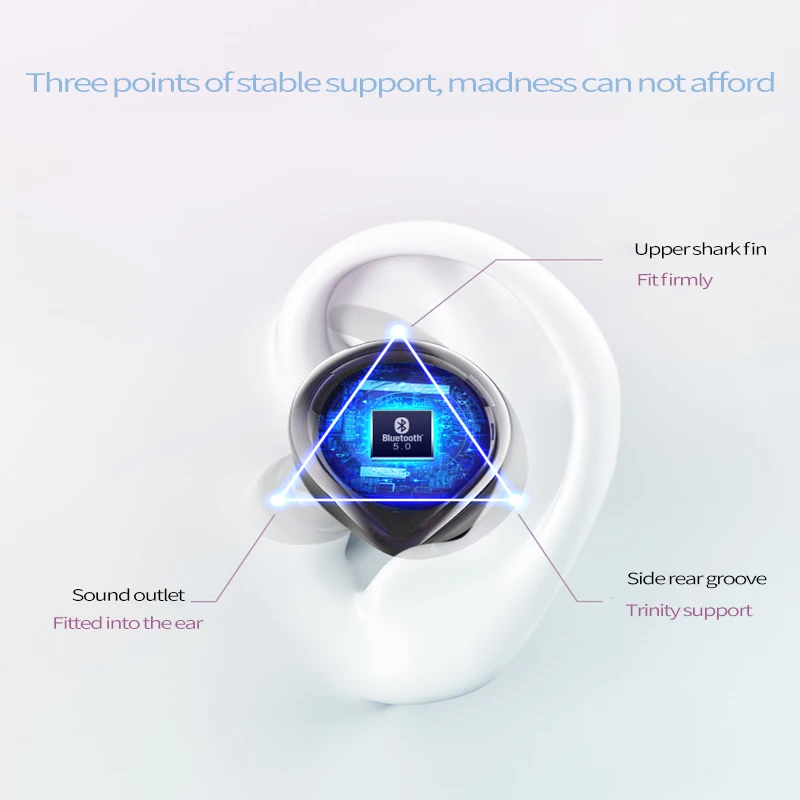 Новые настоящие Беспроводные Bluetooth 5,0 Наушники Hi-Fi стерео звук двусторонние звонки спортивные наушники+ с 3000 мАч банк питания