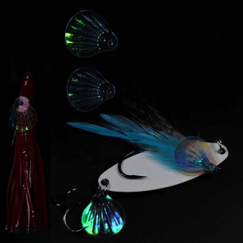 30PCS Fly Tying Streamer Shinning Attractor New Fishing Spoon Accessories Plastic Pearl Flash Spinner Blade Soft Bait Fish Gill | Спорт и