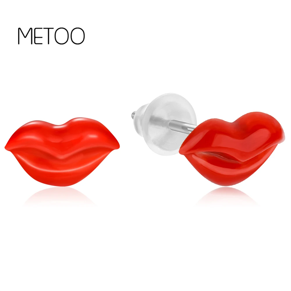 Новые серьги гвоздики для красных губ METOO гипоаллергенные керамические ручной