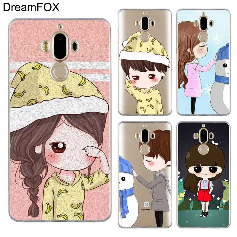 DREAMFOX M180 милый мультфильм пара девочка Мягкий ТПУ силиконовый чехол для huawei mate 8 9 10