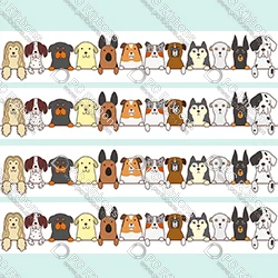 cartoon ribbon 3 Custom cartoon cute hound printed grosgrain ribbon fold over elastic printing ribbons DIY hair accessories band 50 yards - Цвет: cartoon ribbon 3