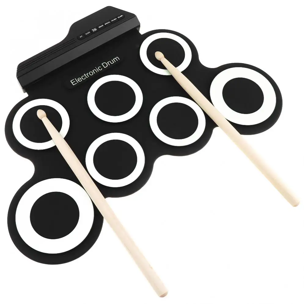 Портативный Цифровые Электронные USB 7 колодки Roll up набор силиконовых