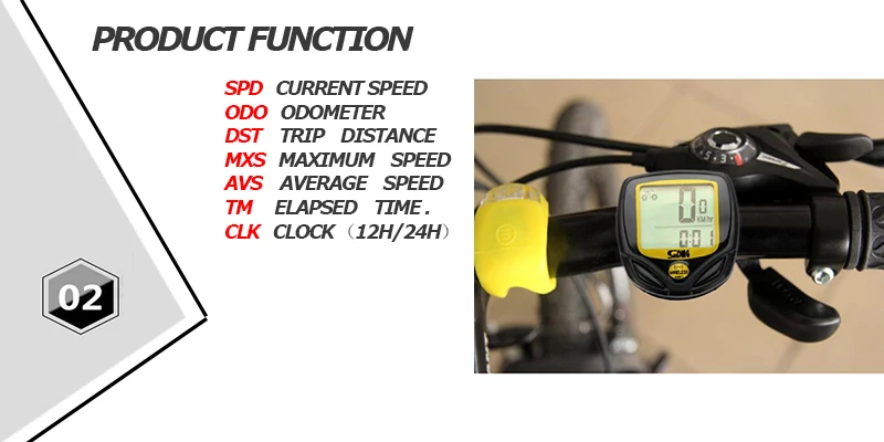 Беспроводной велосипед MTB велосипедный компьютер lcd цифровой одометр спидометр водонепроницаемый секундомер расстояние поездки SunDing Черный Новое поступление